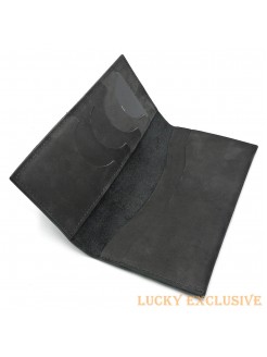 Портмоне Lucky Exclusive Vintage 5 Черный Крейзи оптом